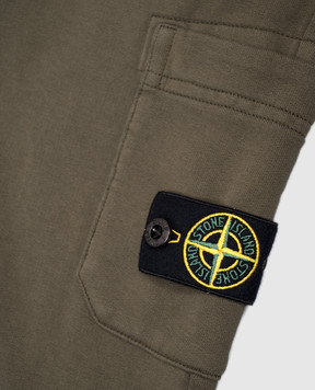 Stone Island Детские джогеры цвета хаки с патчем K1S166200005S004068