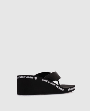 Alexander Wang Черные шлепанцы AW Wedge 30321S019