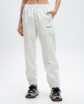 Balenciaga Белые брюки с вышивкой логотипа 791061TPQ38
