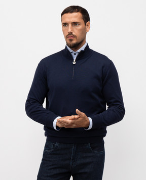 Stefano Ricci Синий джемпер из шерсти K303025L01F25345