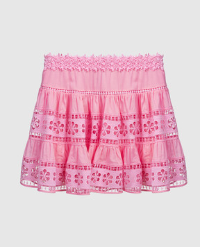 Charo Ruiz Розовая юбка Lea с кружевом 231401