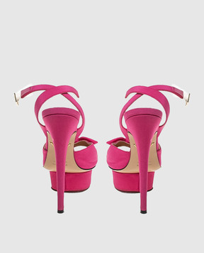 Charlotte Olympia Рожеві атласні босоніжки Serena на платформі SERENASSA