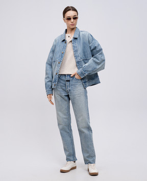Fear of God Блакитна джинсова куртка з ефектом потертості FGE230318DNMw