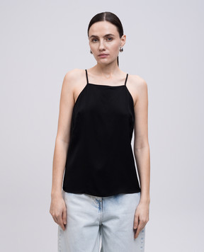 Twinset Чорний топ з відкритою спиною 251TT2192