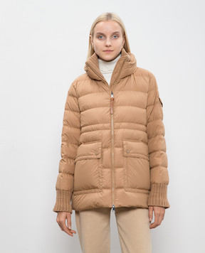 Moncler Коричневая пуховая куртка Baux J20931A0007654A81