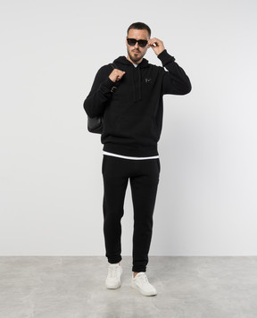 Dolce&Gabbana Черные джогеры из шерсти и кашемира с металлическим логотипом. GXO34TJEMQ3