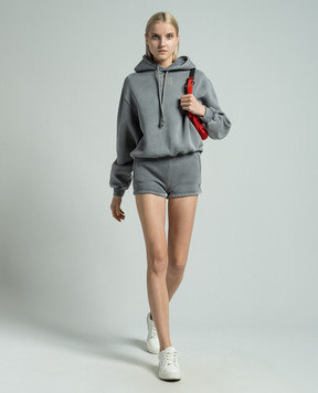 Alexander Wang Серые шорты с фактурным логотипом 4CC3224349