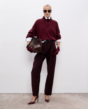 Brunello Cucinelli Бордовий светр з кашеміру M12501703