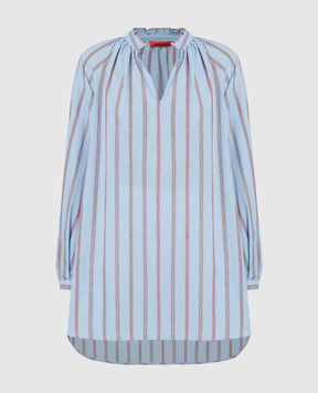 Max & Co Голубая удлиненная блуза FLORES в полоску FLORES
