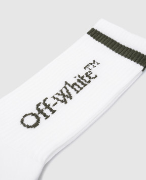 Off-White Белые носки с контрастным узором логотипа OWRA03DF24KNI001