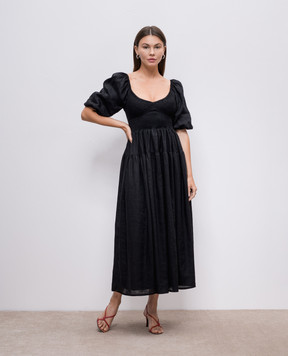 Faithfull Черное платье миди Rosarico из льна FF2815BLK