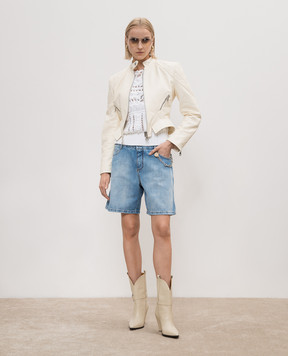 Ermanno Scervino Белая кожаная куртка D440D321VKP