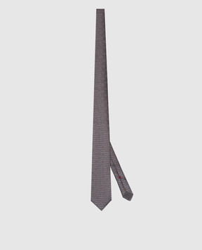 Brunello Cucinelli Серый галстук из шелка в узор MI8850018
