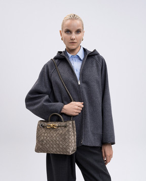 Bottega Veneta Замшева сумка Andiamo кольору хакі 766014V1QE6