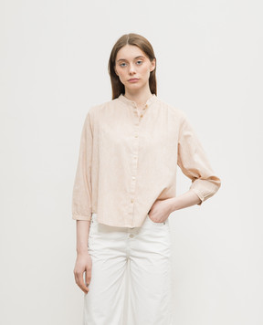 Woolrich Бежева блуза з льоном CFWWSI0187FRUT3724