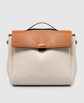 Gianni Chiarini Бежевая комбинированная сумка-сетчел Clio BS11620SALPL