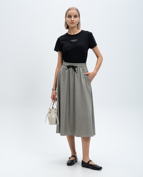 Twinset Сіра спідниця з металевим логотипом Oval T 242TF2012