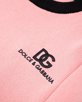 Dolce&Gabbana Дитячий рожевий джемпер з кашеміром з вишивкою логотипа L5KWK5JFMLL