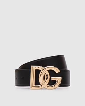 Dolce&Gabbana Черный кожаный ремень с логотипом BE1446AW576