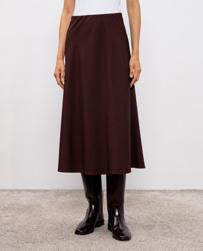 Brunello Cucinelli Коричнева спідниця міді з вовною MB143G3634