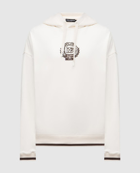 Dolce&Gabbana Біле худі з вишивкою логотипа G9BOUZHU7DU