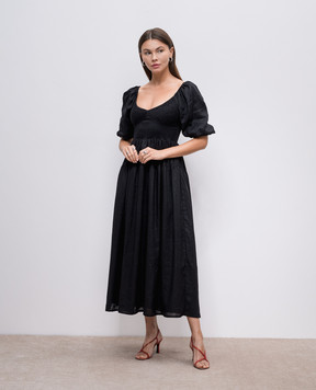 Faithfull Черное платье миди Rosarico из льна FF2815BLK