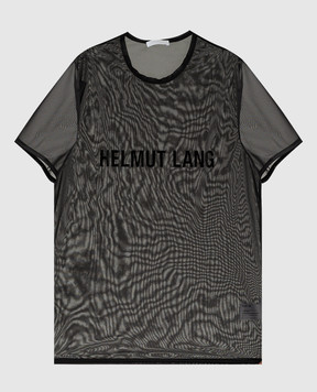 Helmut Lang Черная футболка с принтом логотипа O04HM501