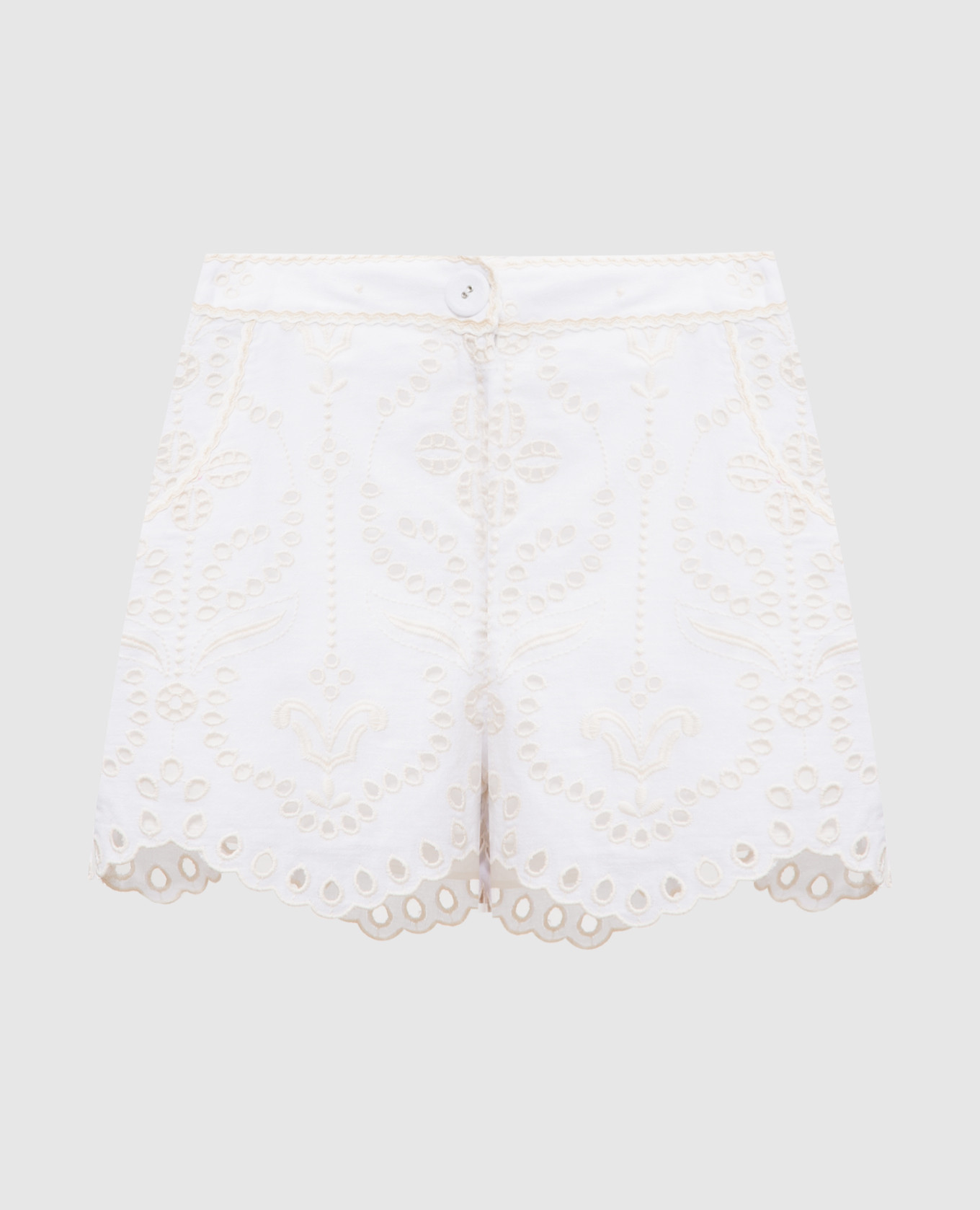White linen Mason shorts with embroidery