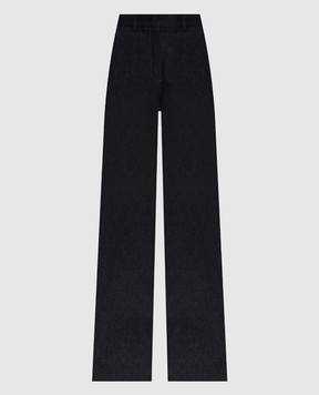 Max Mara Сині штани MURGE з льоном MURGE