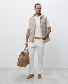 Brunello Cucinelli Желтая футболка с эффектом наложения слоев M0B137427