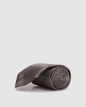 Brunello Cucinelli Серый галстук из шелка в полоску MI8840018