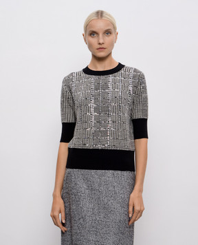 Ermanno Scervino Джемпер з вовною у візерунок з кристалами D475L723CTEWI