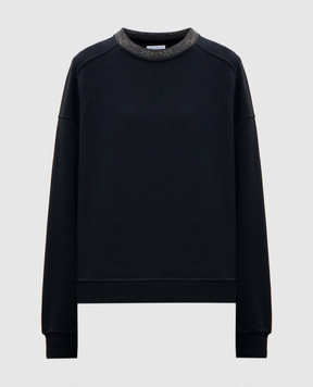 Brunello Cucinelli Черный свитшот с цепочкой мониль MN05NHR310