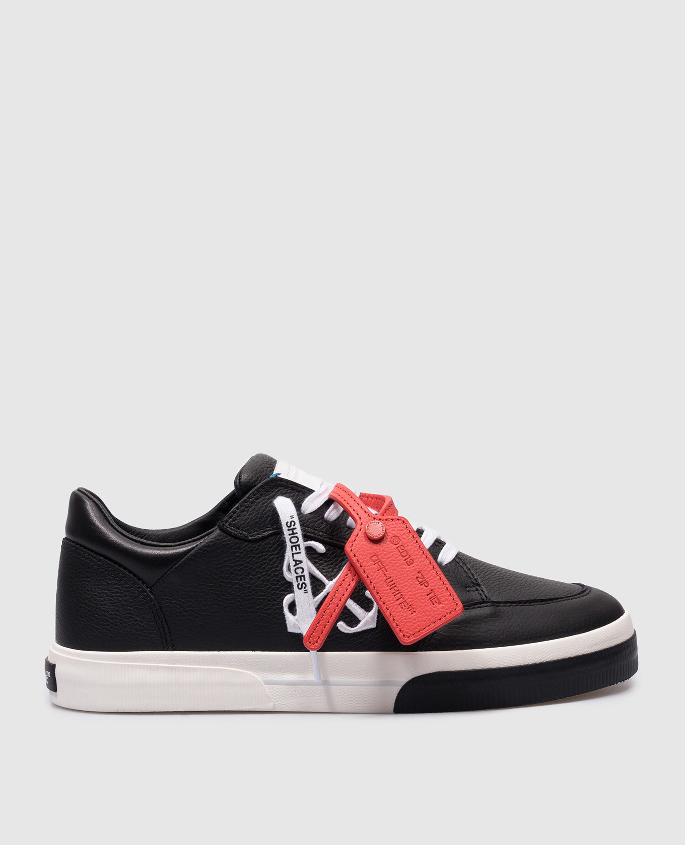 Black leather sneakers with Arrow logo embroidery