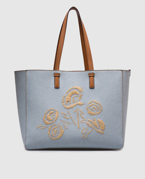 Ermanno Scervino Блакитна сумка-тоут з вишивкою D463S304RQNJ