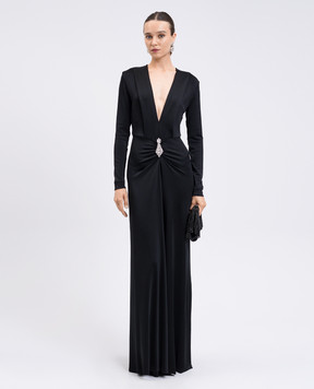 Victoria Beckham Чорна сукня з кристалами 1325WDR006596A
