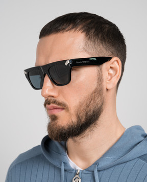 Alexander McQueen Чорні сонцезахистні окуляри з гравіюванням логотипа 781945J0749