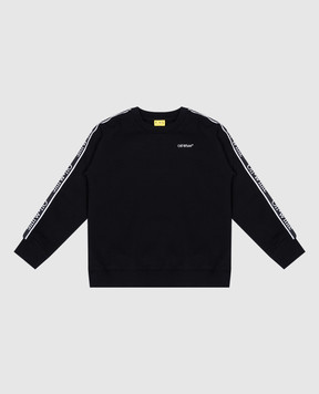 Off-White Детский черный свитшот с логотипом OBBA007F24FLE001