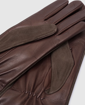 Sermoneta Gloves Коричневые кожаные перчатки 469