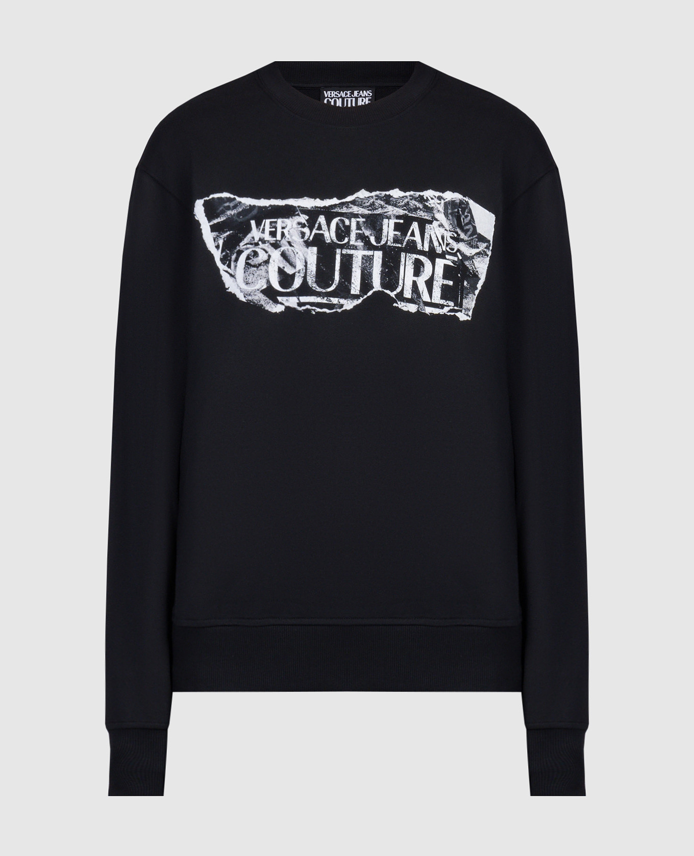 Black sweatshirt with logo print