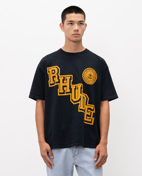 Rhude Черная футболка с контрастным принтом логотипа RHPF25TT05012