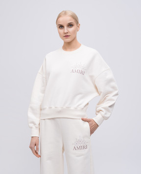 AMIRI Бежевий світшот з принтом логотипа AWJYCW1021