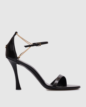 Givenchy Черные кожаные босоножки 4G BE309ME0MV