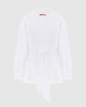 Ermanno Scervino Білий кардиган на запах з льону D464Q300NZR