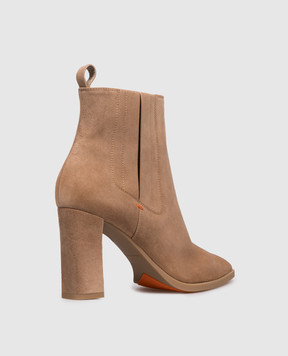 Santoni Бежеві замшеві ботильйони WTEX71165PC4NAEA