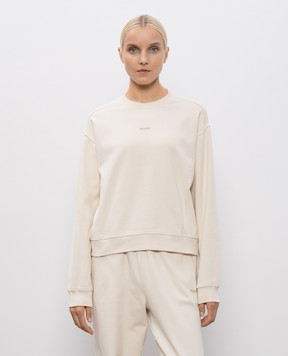 Woolrich Бежевий утеплений світшот з принтом логотипа CFWWSW2002FRUT3858