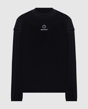 Vetements Чорний лонгслів з вишивкою напису UH76LS790B