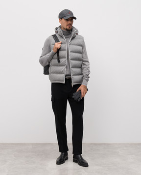 Brunello Cucinelli Серый пуховый жилет из шерсти MQ4631608