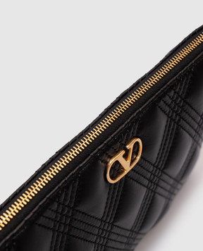 Valentino Черный кожаный клатч Quiltie 67 7W2P0AS5MIC
