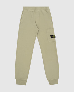 Stone Island Детские зеленые джогеры с логотипом патча 8116615201012
